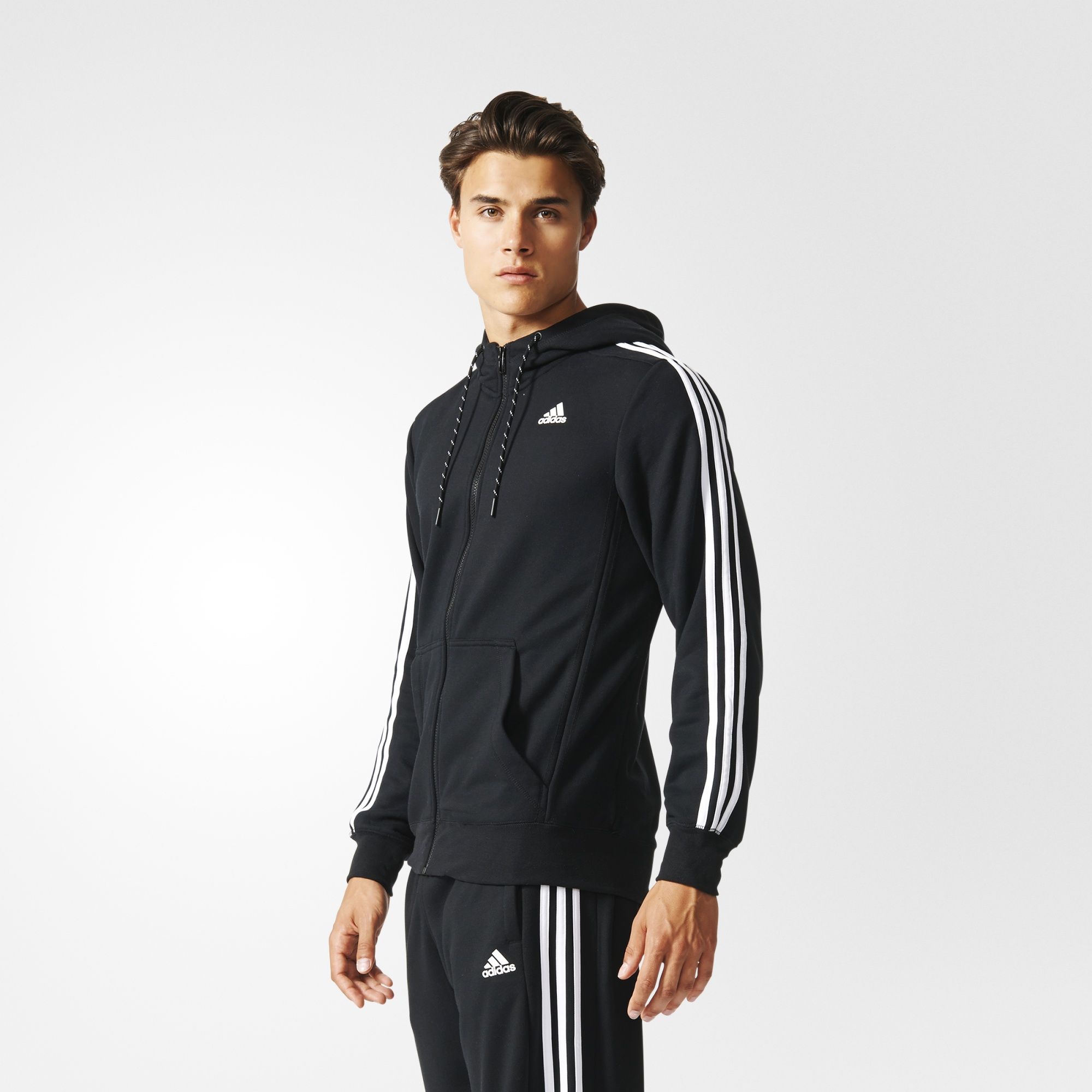 мужская толстовка adidas sport essentials 3-stripes fleece hoodie Adidas  Performance - Украина | ONETEAM.COM.UA
